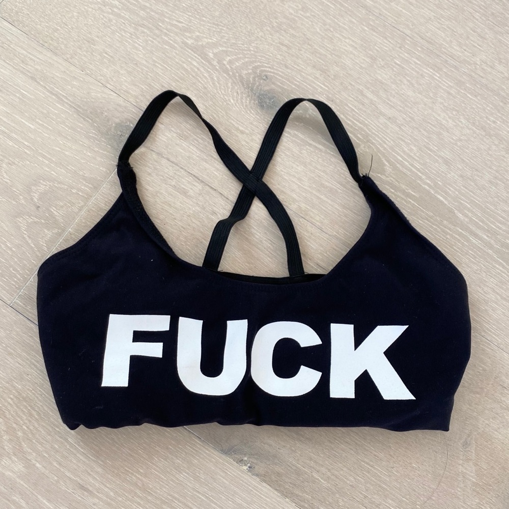Strappy Black Bralette / Sports Bra XS
